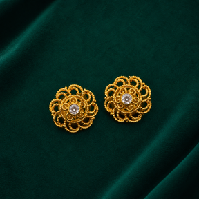 ✨ Vintage CZ Filigree Studs - 3.230 GM