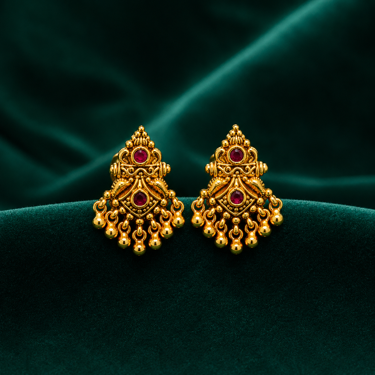❤️ Ruby Cascade Studs - 6.690 GM