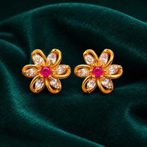 🌸 Ruby Bloom Studs - 4.625 GM