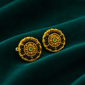 🖤 Emerald Onyx Studs - 5.340 GM