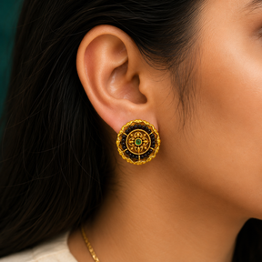 🖤 Emerald Onyx Studs - 5.340 GM