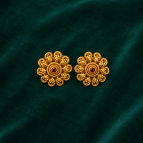 🌼 Ruby Blossom Studs - 3.840 GM