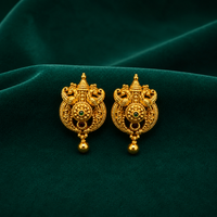 🦚 Temple Peacock Studs - 8.500 GM