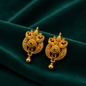 🦚 Temple Peacock Studs - 8.500 GM
