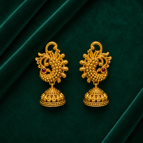 🦜 Peacock Dome Earrings - 9.020 GM