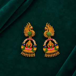 🦚 Lakshmi Peacock Earrings - 7.835 GM