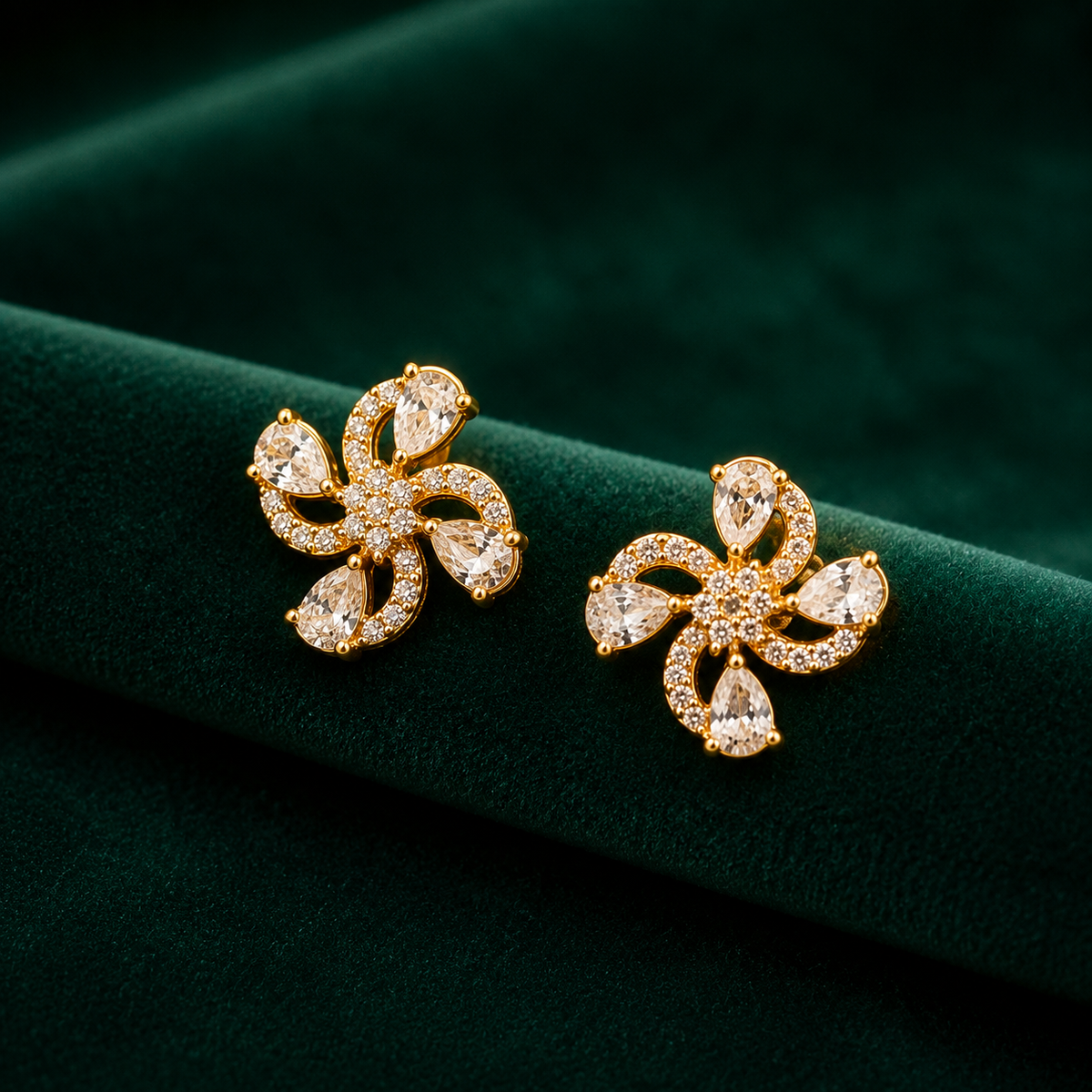 🦋 CZ Floral Studs - 4.220 GM