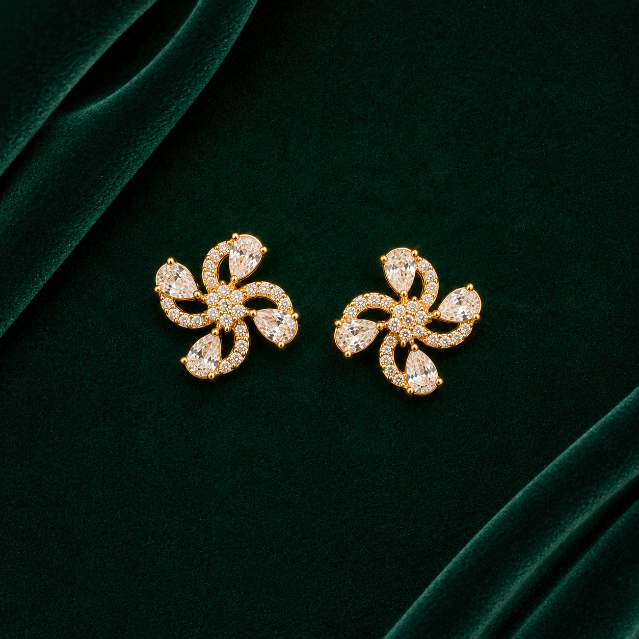 🦋 CZ Floral Studs - 4.220 GM