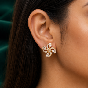 🦋 CZ Floral Studs - 4.220 GM