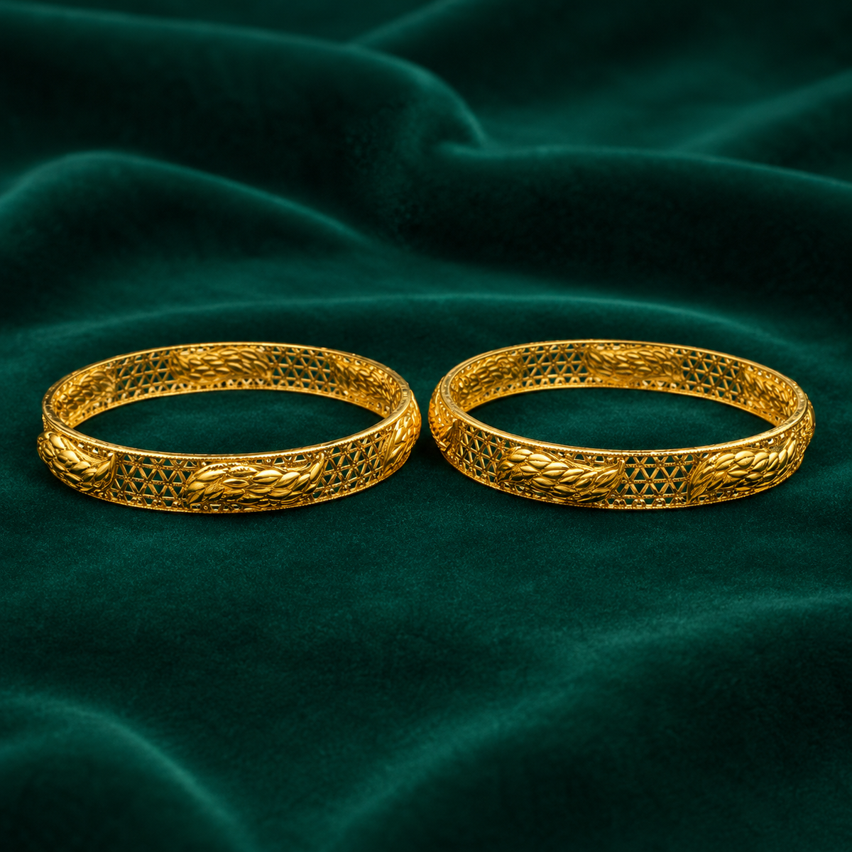 🌾 Wheat Lattice Bangles - 37.050 GM
