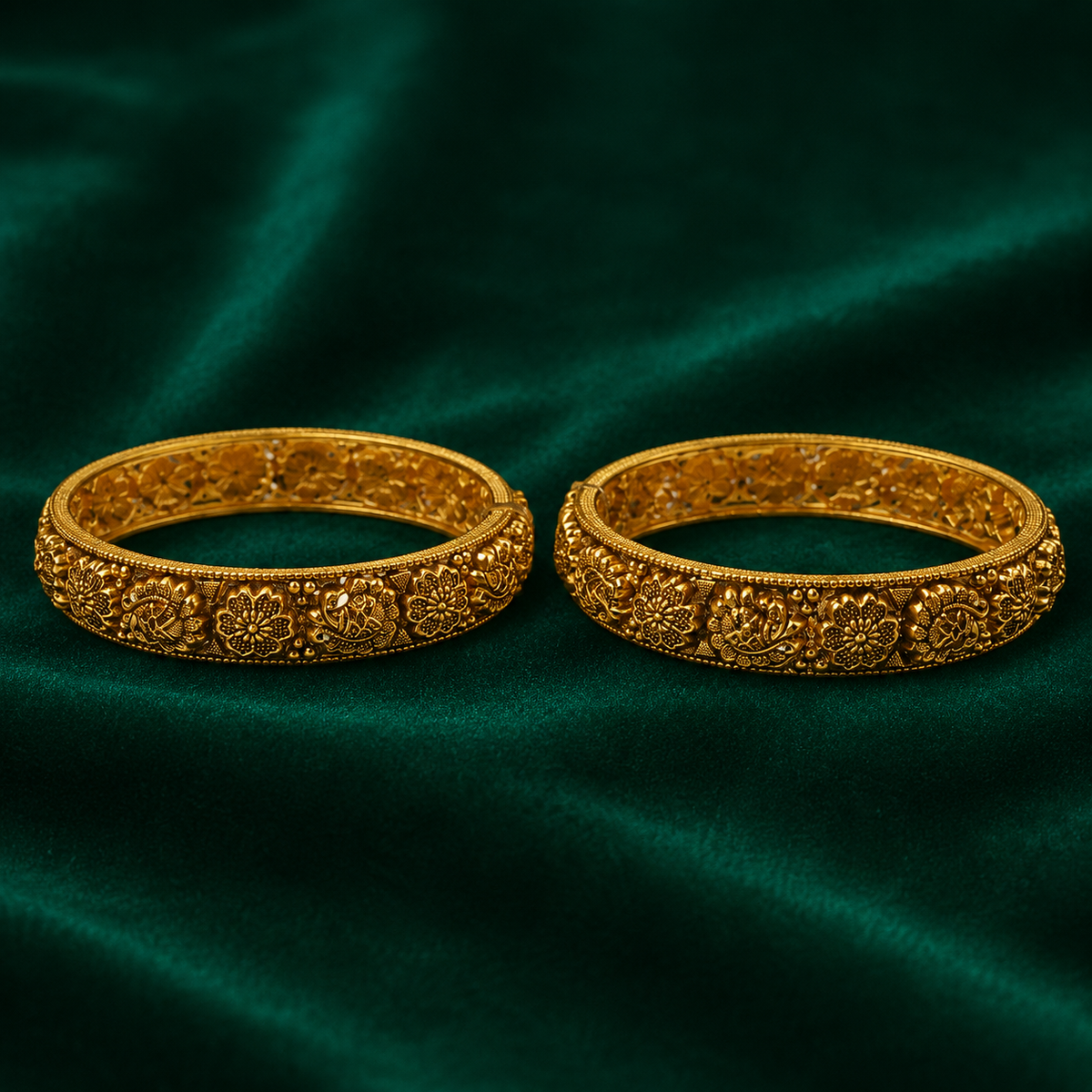 🌸 Floral Heritage Bangles - 36.480 GM