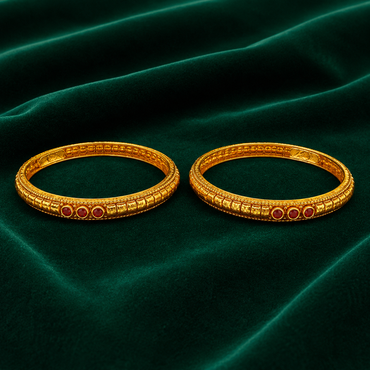 ❤️ Ruby Classic Bangles - 32.800 GM