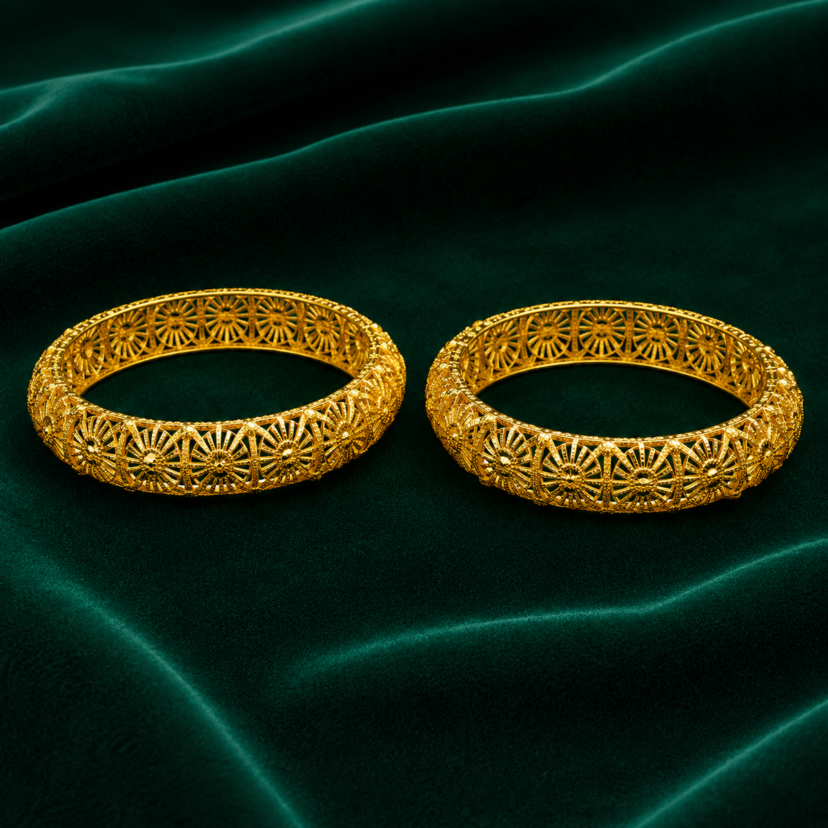 ✨ Floral Filigree Bangles - 30.600 GM