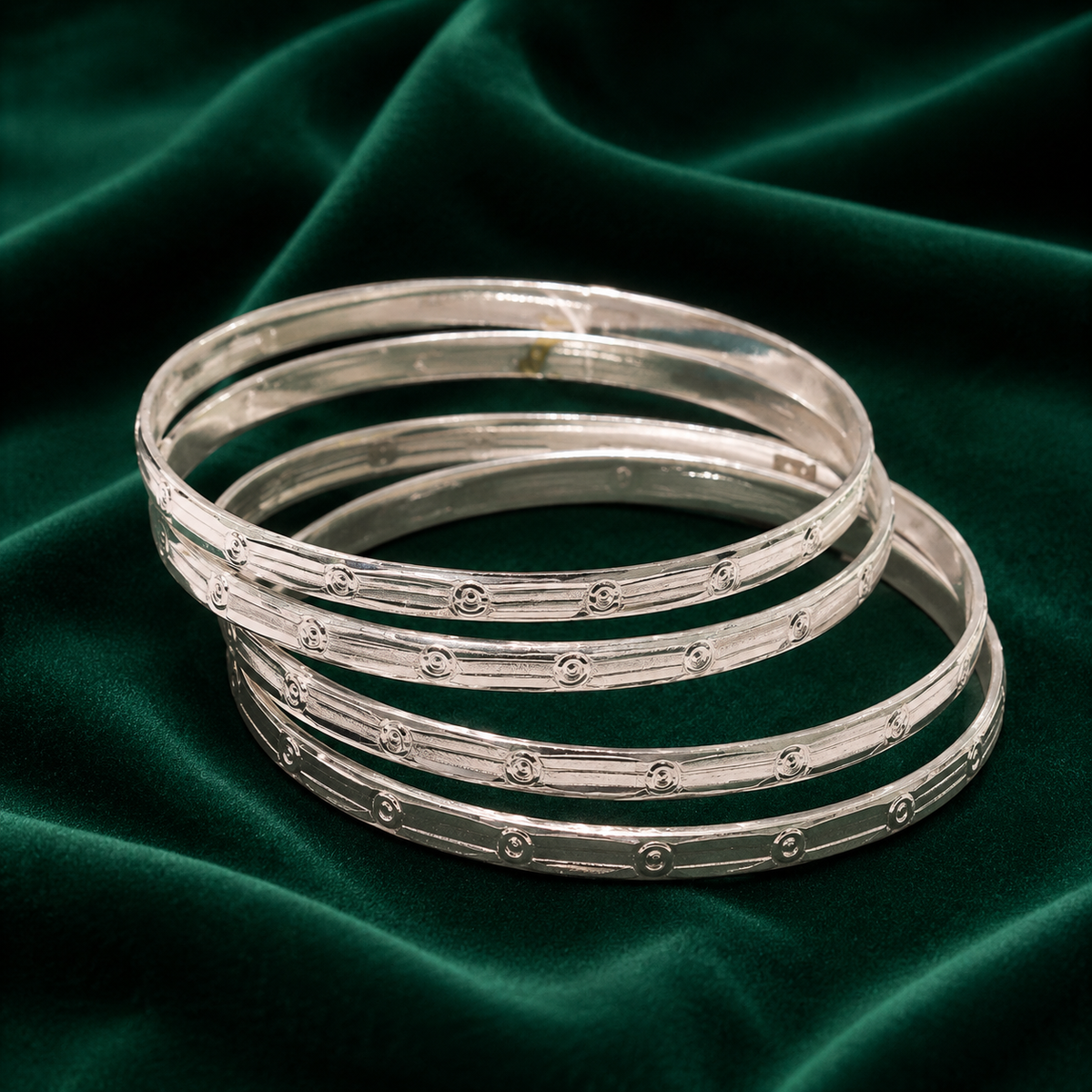 🤍 Classic Silver Bangles - 43.040 GM