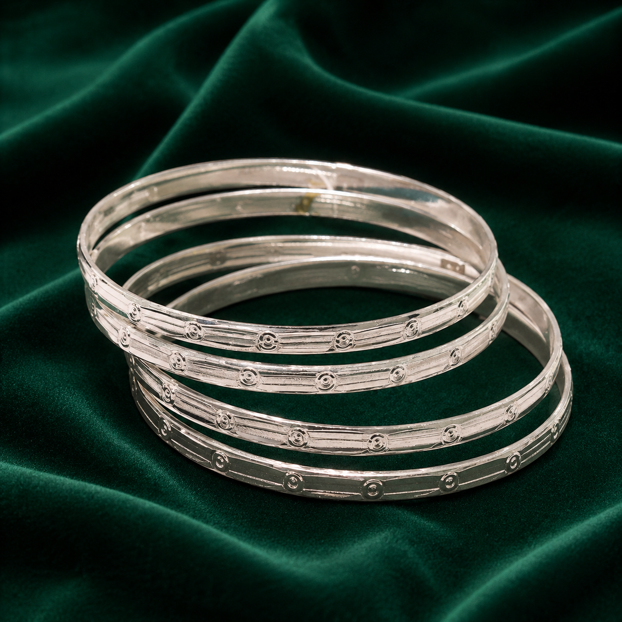 🤍 Classic Silver Bangles - 43.040 GM