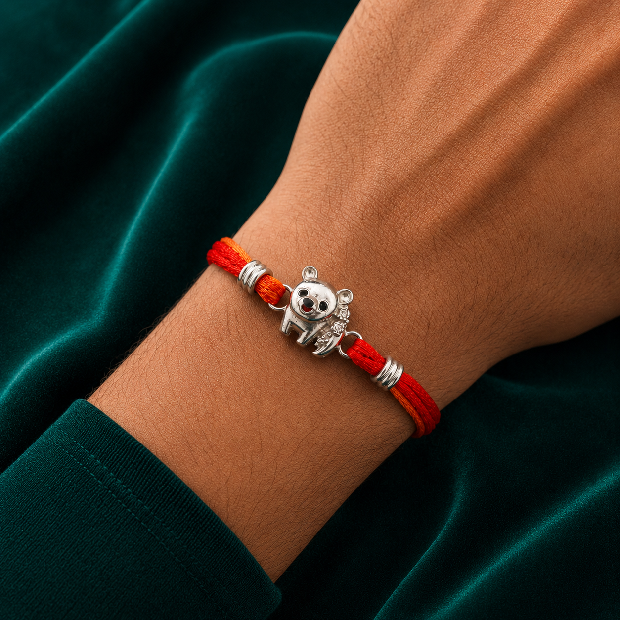 🧸 Teddy Silver Rakhi - 3.320 GM