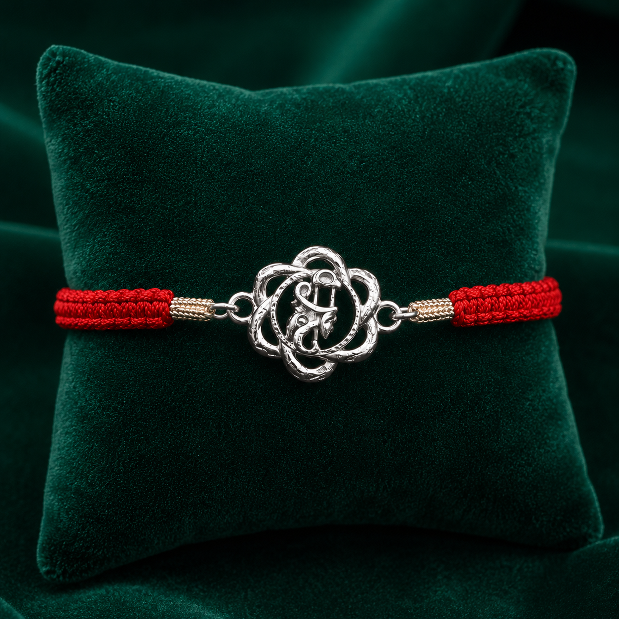 🌺 Initial G Silver Rakhi