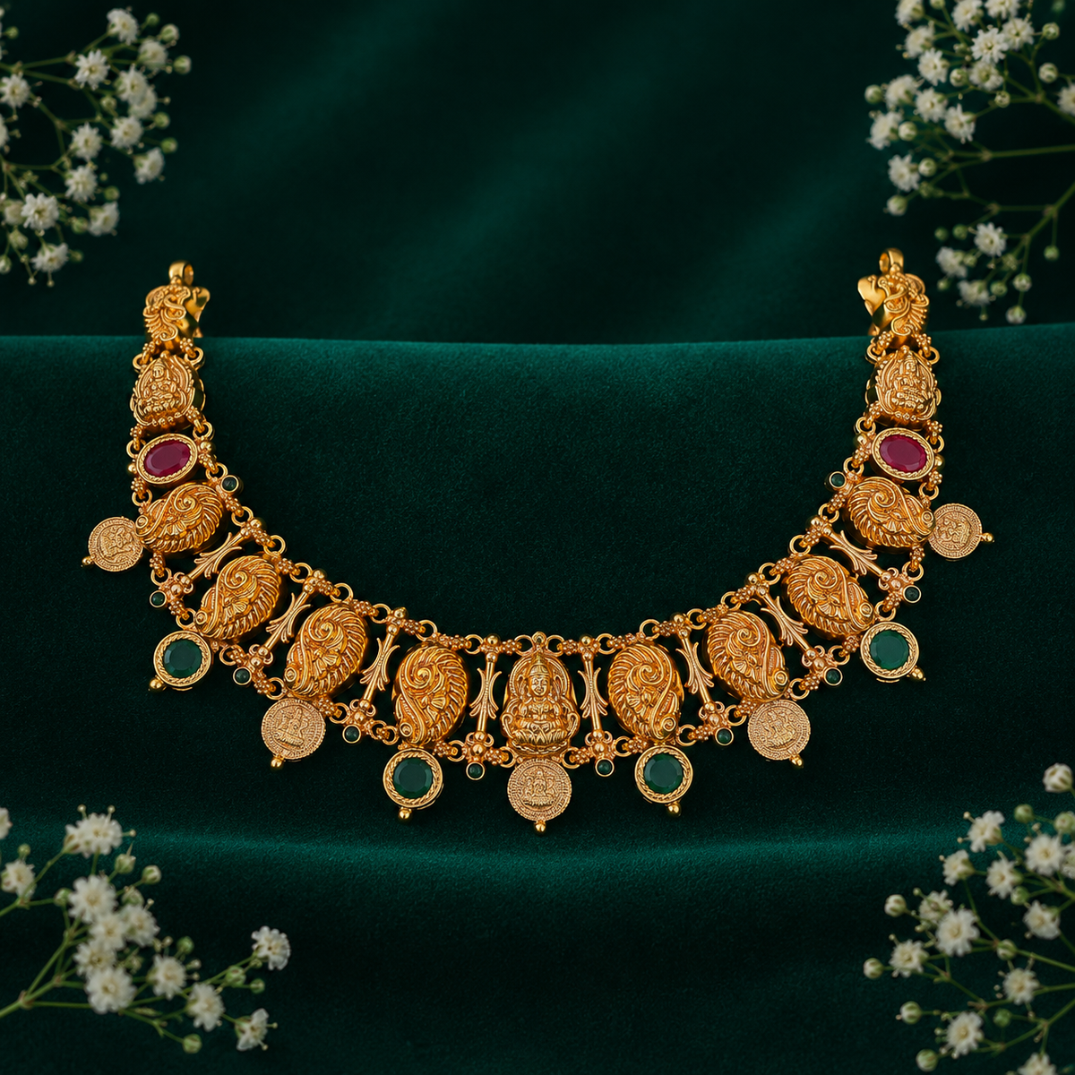 🦚 Lakshmi Temple Necklace - 33.690GM