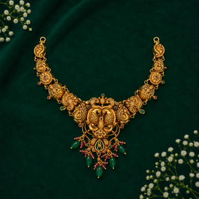 🦚 Peacock Temple Necklace - 24.450GM