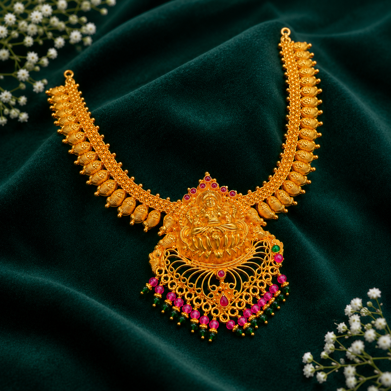 🥭Lakshmi  Mavinkai Necklace -23.430GM