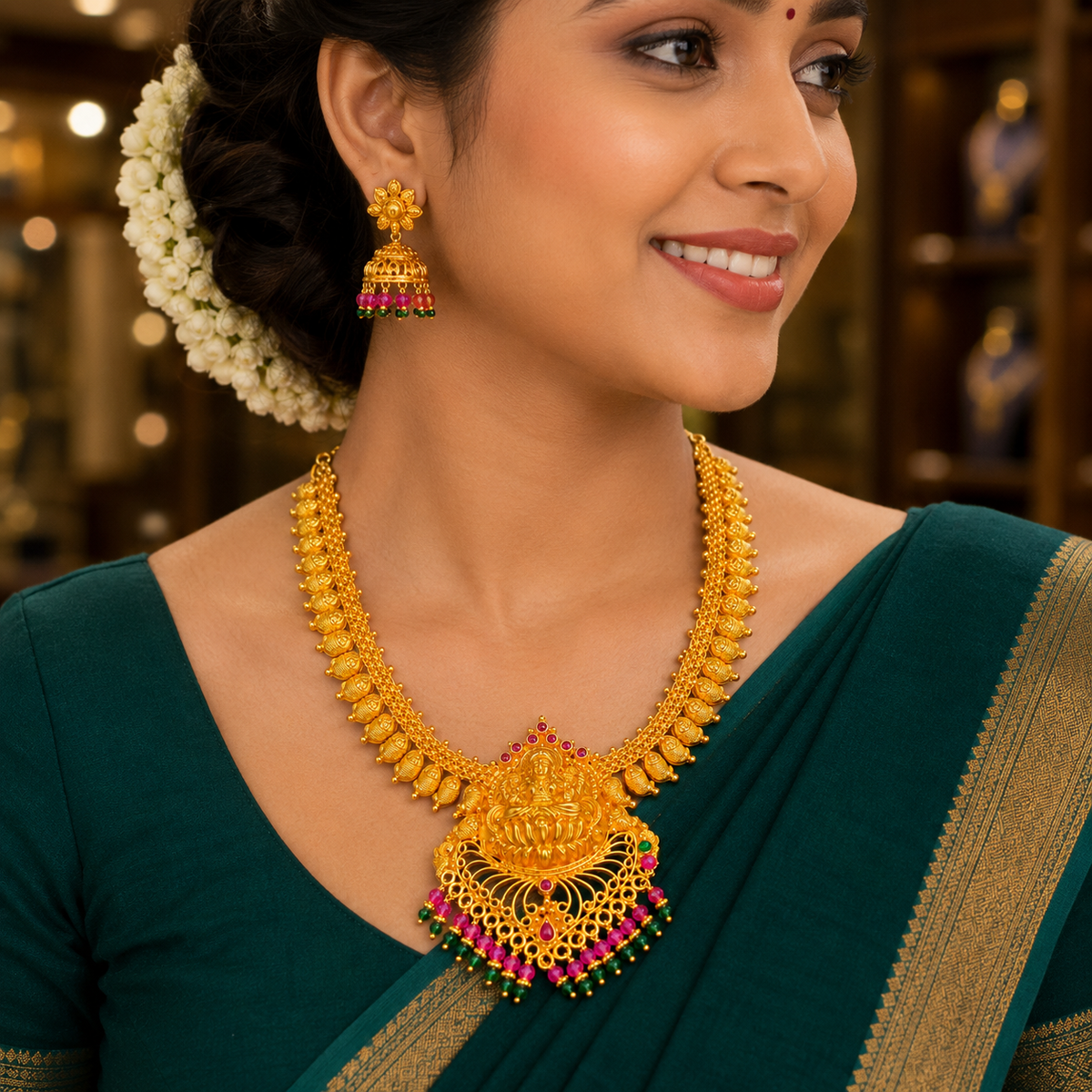 🥭Lakshmi  Mavinkai Necklace -23.430GM