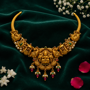 🪷 Lakshmi Peacock Necklace -31.00GM