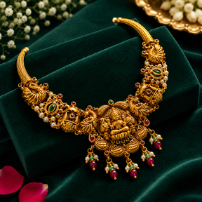 🪷 Lakshmi Peacock Necklace -31.00GM