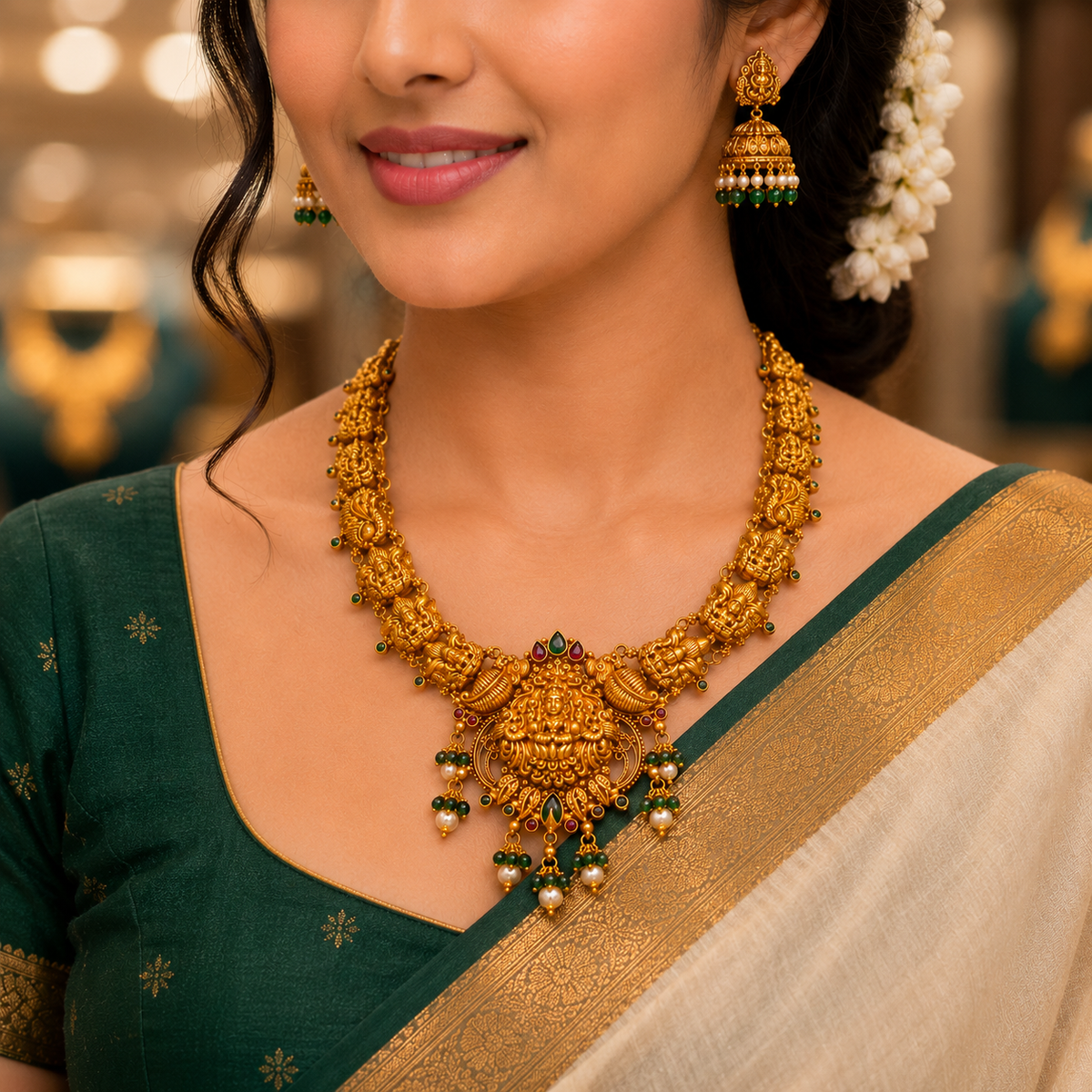 🪷 Lakshmi Temple Necklace -29.100GM