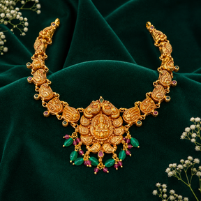 🪷 Lakshmi Peacock Necklace -22.500GM