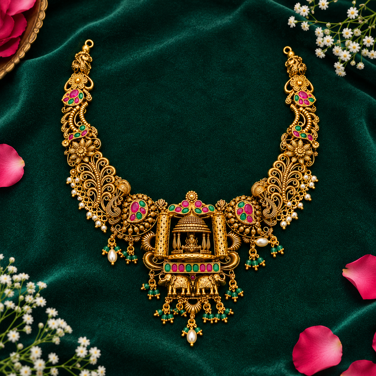 🏛️ Temple LAKSHMI Necklace - 63.960GM