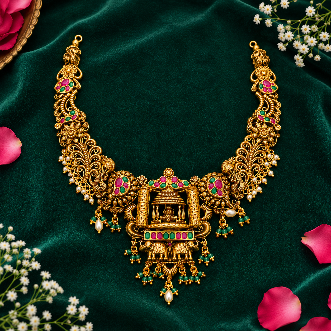 🏛️ Temple LAKSHMI Necklace - 63.960GM