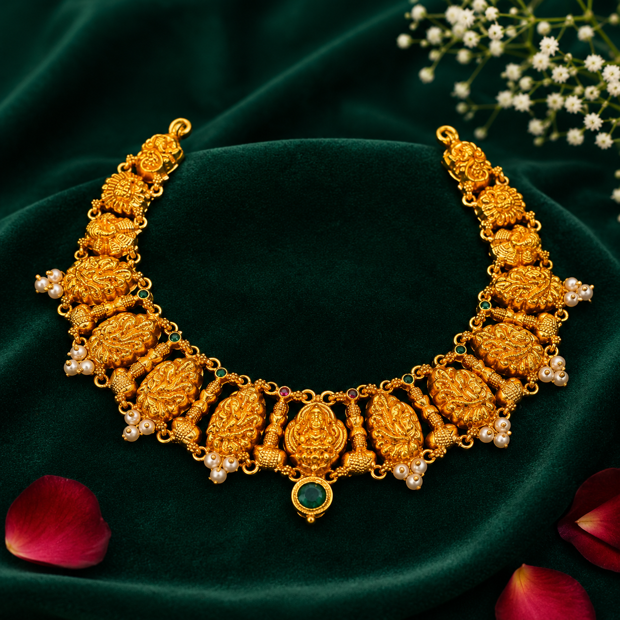 🪷 Lakshmi Temple Necklace -26.670GM