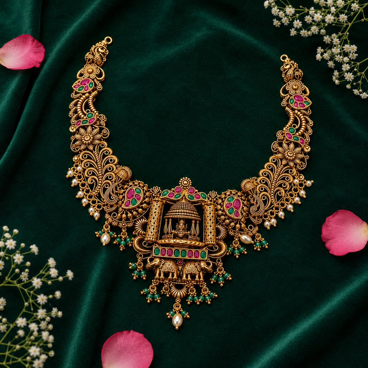 🏛️ Temple LAKSHMI Necklace - 63.960GM
