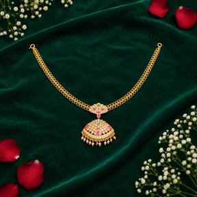 ✨ CZ Jhumka Pendant Necklace -32.030GM