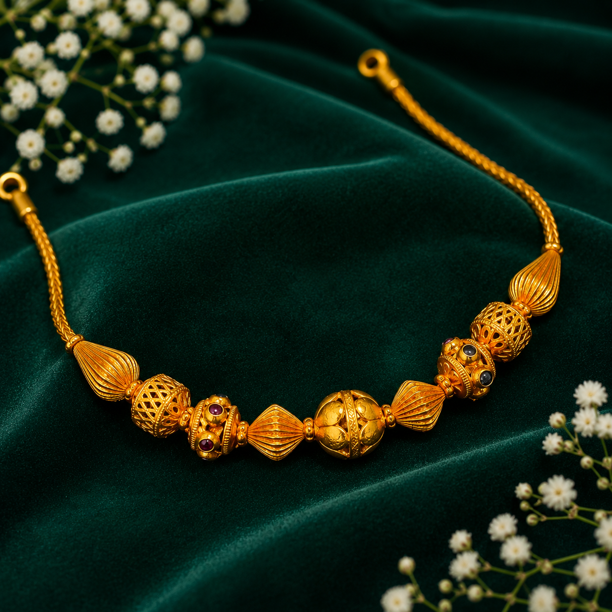 ✨ Antique Bead Necklace -13.690GM