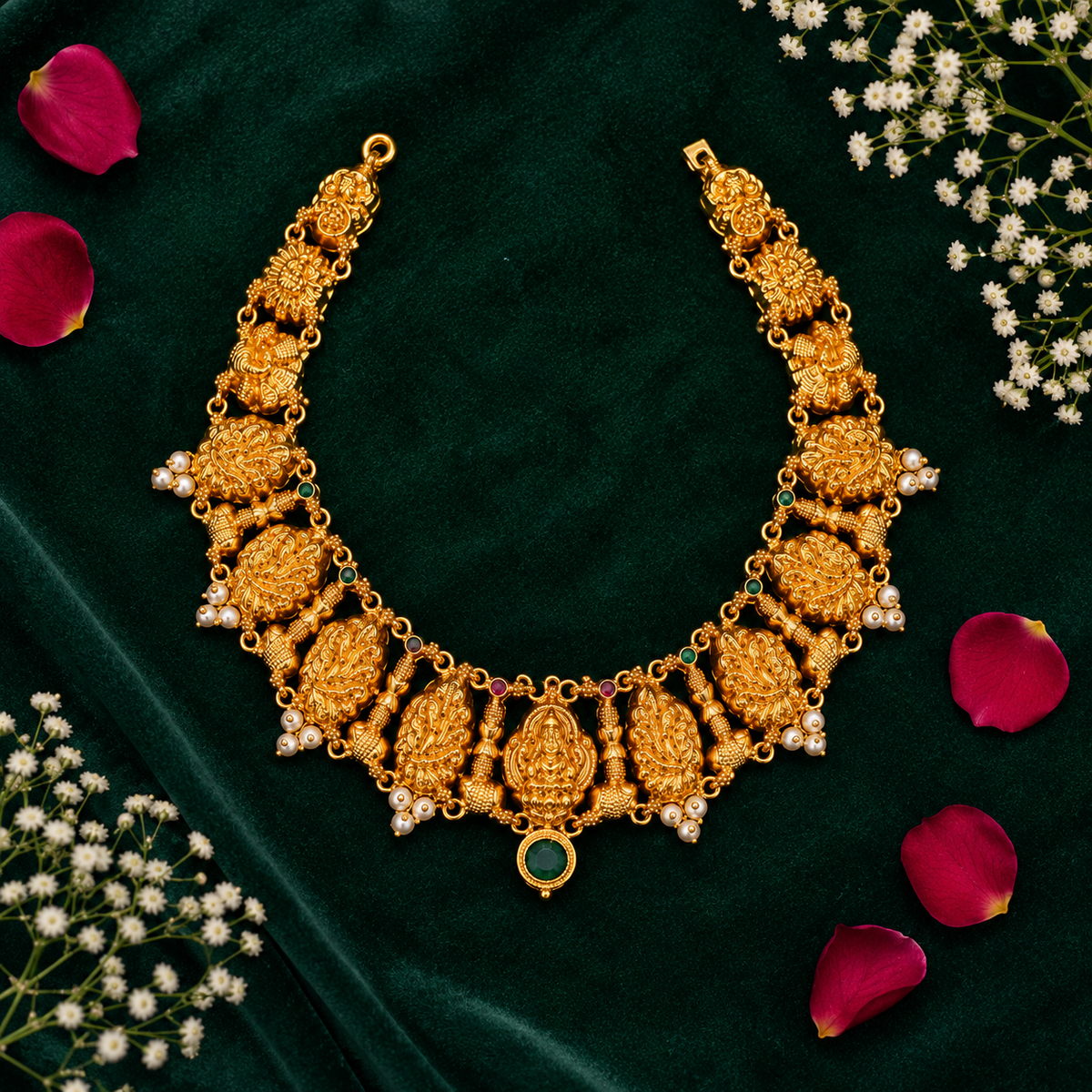 🪷 Lakshmi Temple Necklace -26.670GM