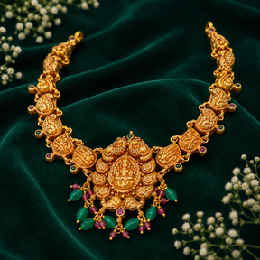🪷 Lakshmi Peacock Necklace -22.500GM