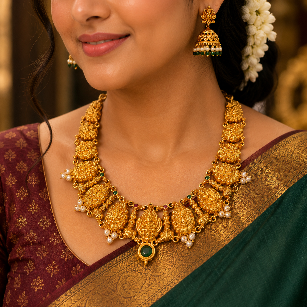 🪷 Lakshmi Temple Necklace -26.670GM