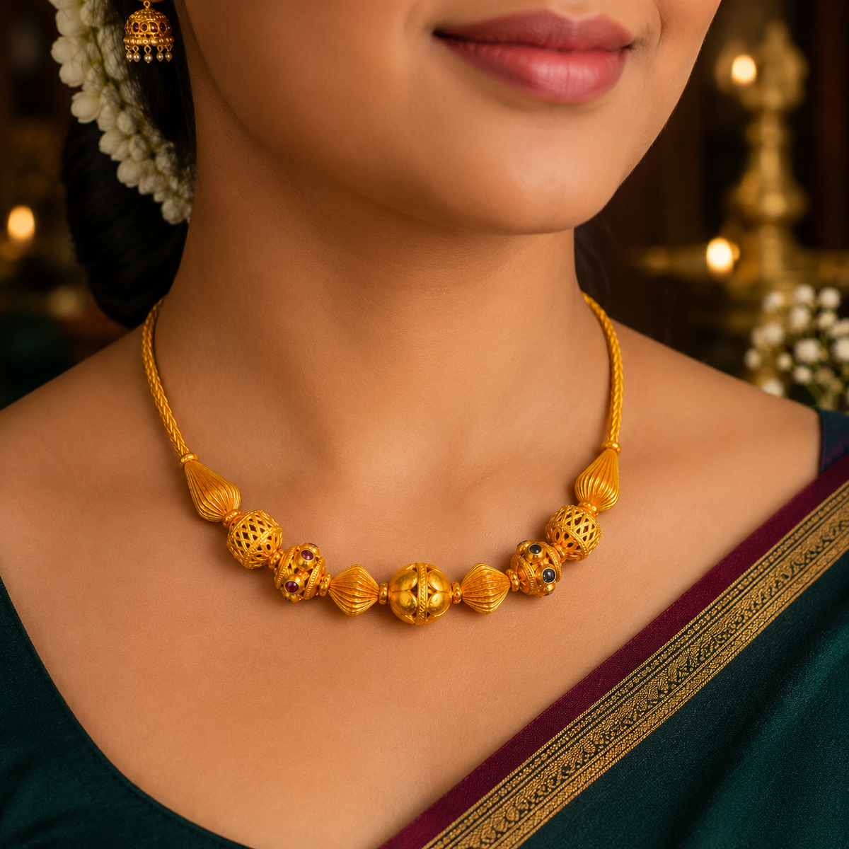 ✨ Antique Bead Necklace -13.690GM