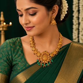 🪷 Lakshmi Peacock Necklace -22.500GM
