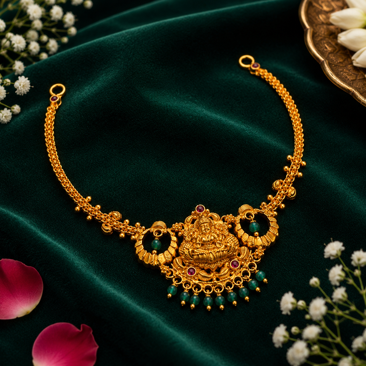 🪷 Shreemaragatha Necklace - 9.120GM