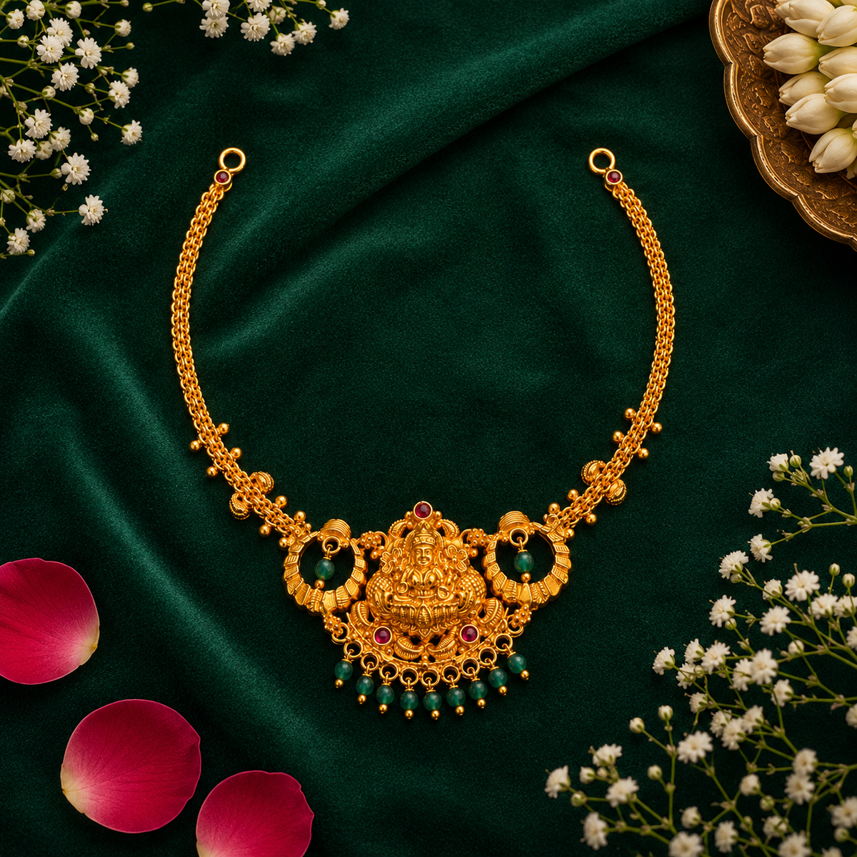 🪷 Shreemaragatha Necklace - 9.120GM