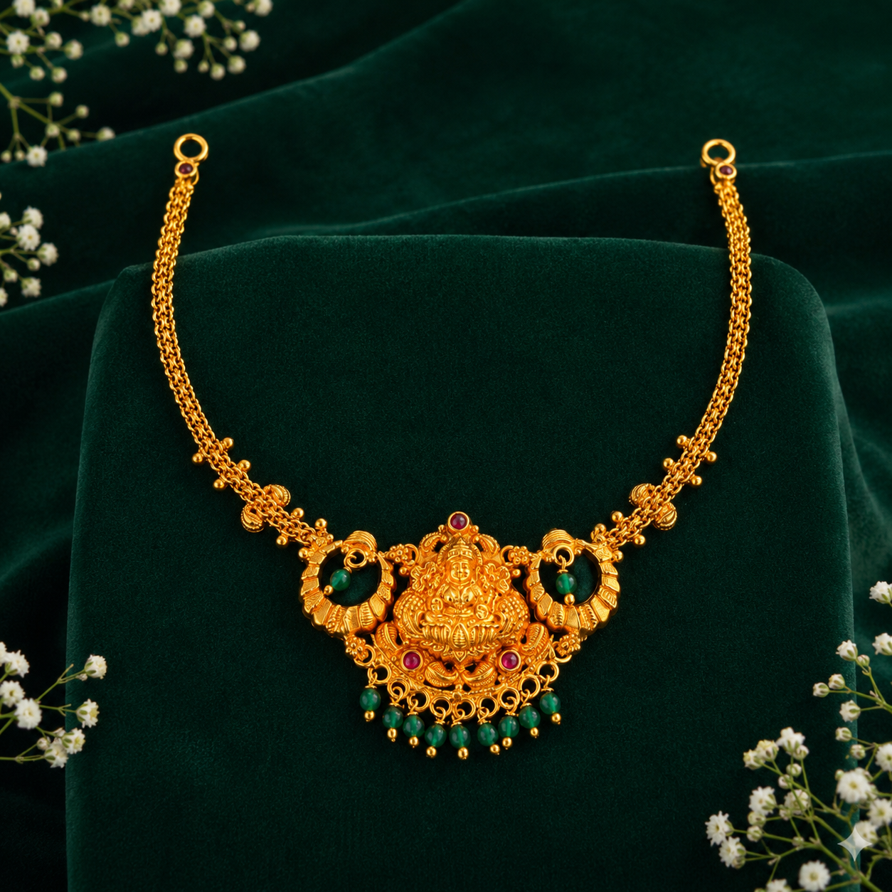🪷 Shreemaragatha Necklace - 9.120GM