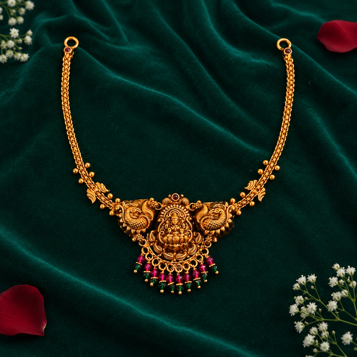 🦚 Padmashri Lakshmi Peacock Necklace - 10.998GM