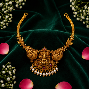 🦢 Muktambika Lakshmi Pearl Necklace - 11.250GM