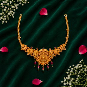 🦢 Padmakamala Lakshmi Temple Necklace - 11.135GM