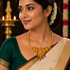 🦢 Padmakamala Lakshmi Temple Necklace - 11.135GM