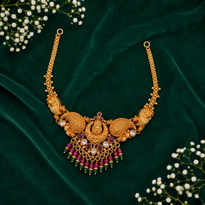 🦚 Sriratnamala Lakshmi Temple Necklace - 12.595GM