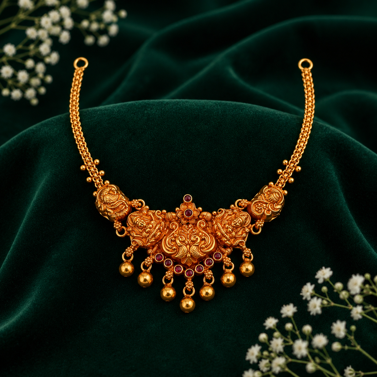 🌺 Manonmani Heritage Temple Necklace - 13.053