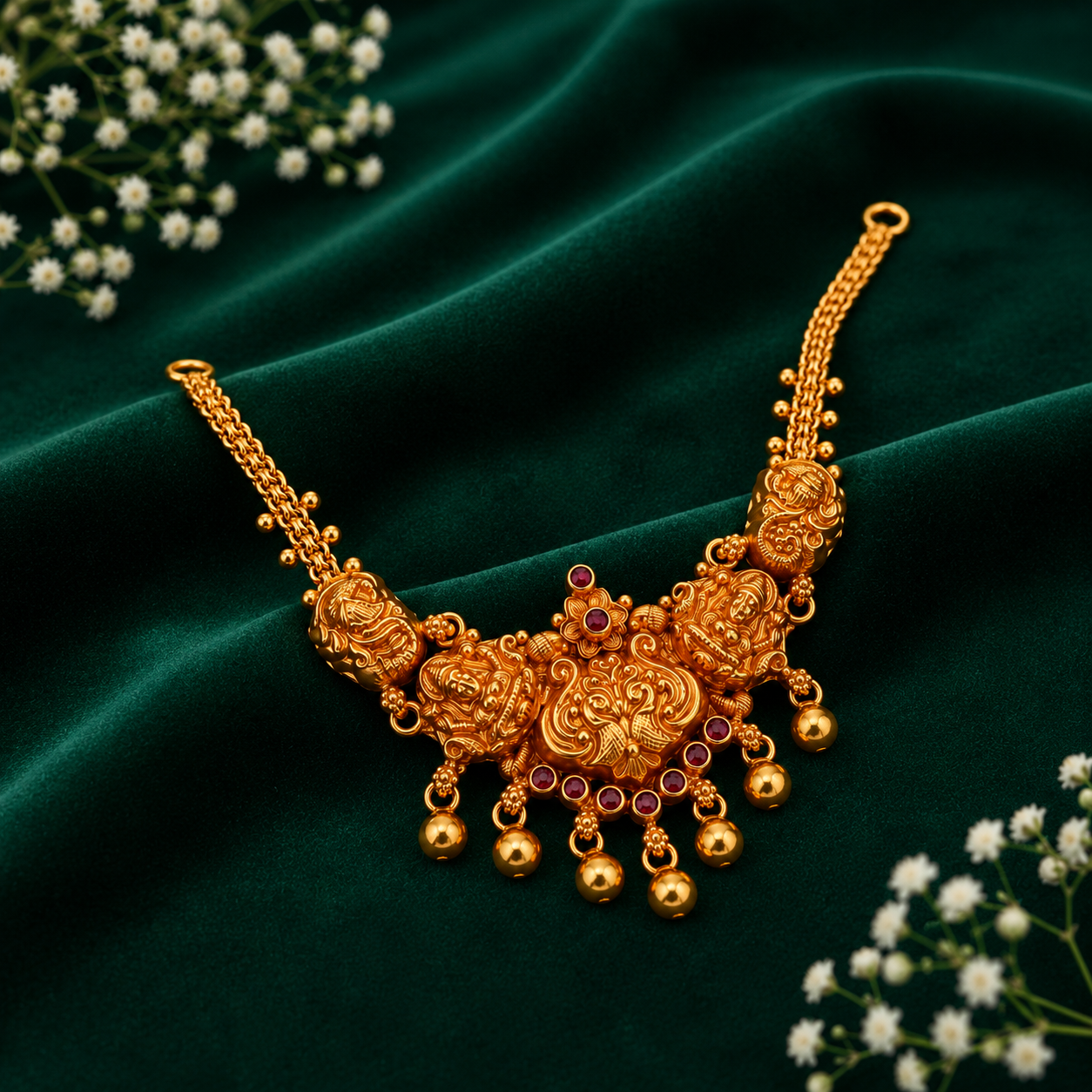 🌺 Manonmani Heritage Temple Necklace - 13.053